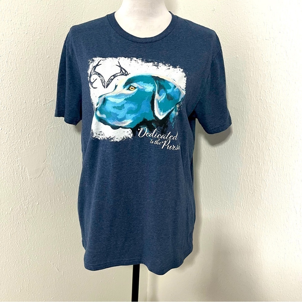 Realtree Blue Graphic T-Shirt Unisex “Dedicated to the Pursuit” Size Medium EUC